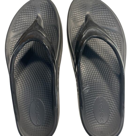 OOFOS OOriginal Black Orthotic Sandals – Women’s Size 10 Comfort Shoe - Picture 2 of 6